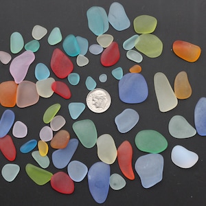flat sea beach glass slice 20 pcs mixed color lots bulk blue green red jewelry use