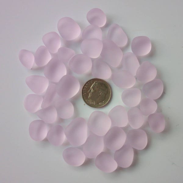 12-16mm beach sea glass lot bulk wholesale light pink jewelry use