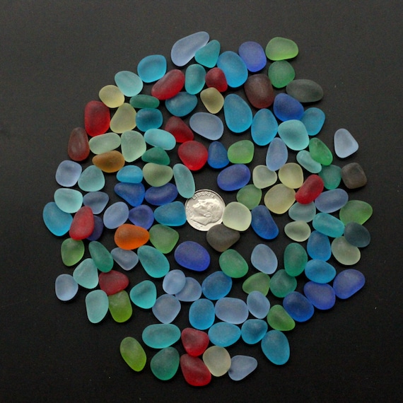 Beach sea glass lot bulk wholesale mixed color red green blue Etsy