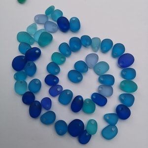 10 pezzi 3 mm grandi fori top forato spiaggia mare lotto di vetro sfuso all&#39;ingrosso blu cobalto viola-blu azzurro aqua gioielli making