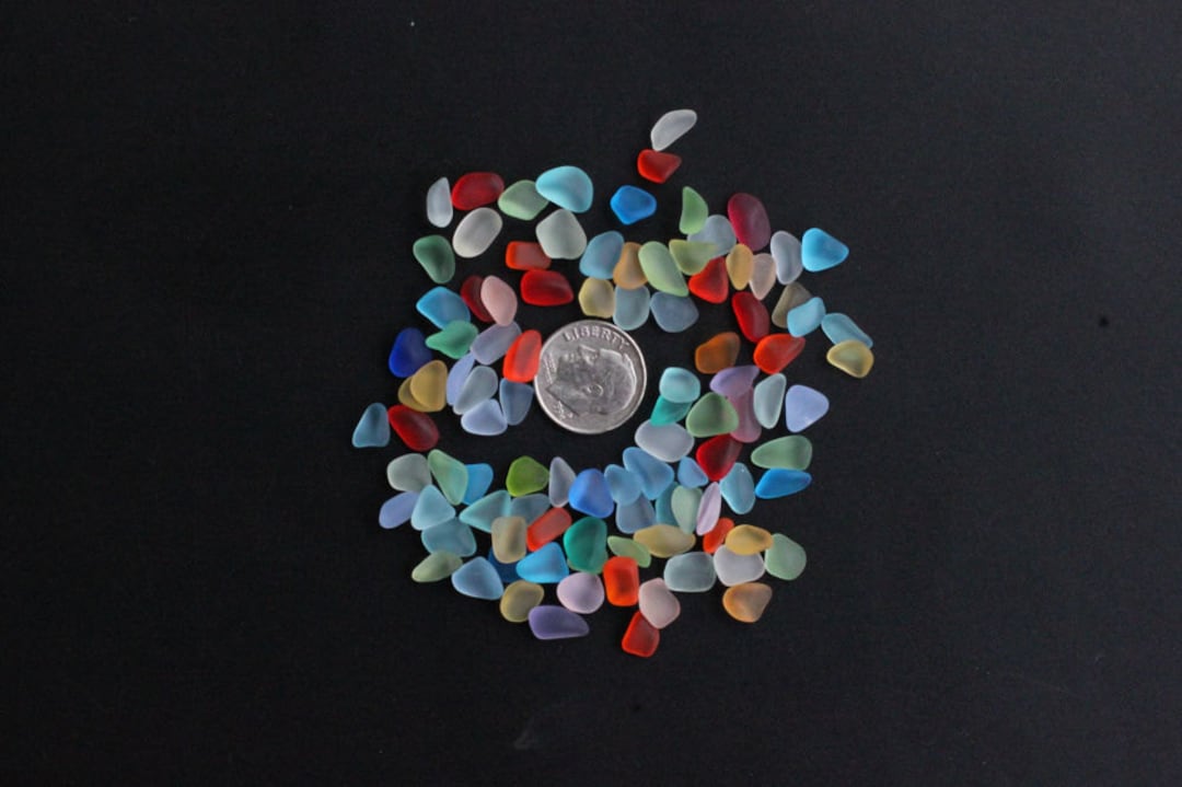 Hengyi Soul Assorted Small Sea Glass - Multi Colours 8mm-14mm (20 To 200 Pieces) For Crafts & Decor