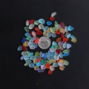tiny small  5-10mm beach sea glass lot bulk wholesale mixed color red green blue yellow orange