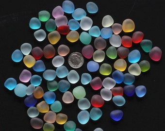round sea beach glass 20 pcs mixed color lots bulk blue green red jewelry use
