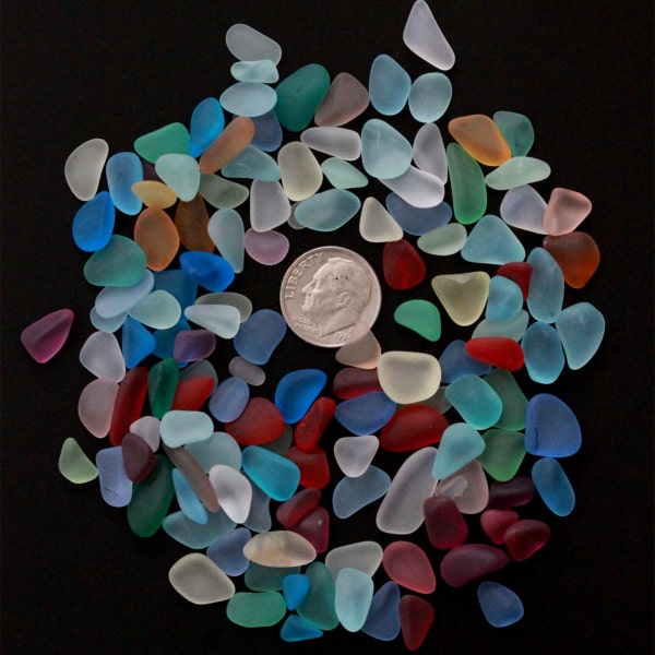 beach sea glass lot bulk wholesale mixed color red green blue yellow orange small pieces