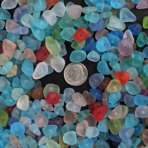 center drilled beach sea glass lot bulk wholesale blue green yellow red white jewelry use