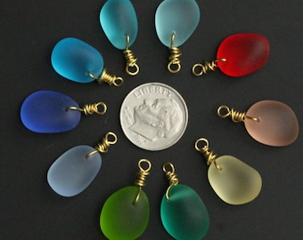 Ciondolo arcobaleno da 10 pezzi in vetro da spiaggia con foro superiore con uso di gioielli in argento 925