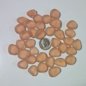 beach sea glass lot bulk wholesale orange 15-19 mm jewelry use