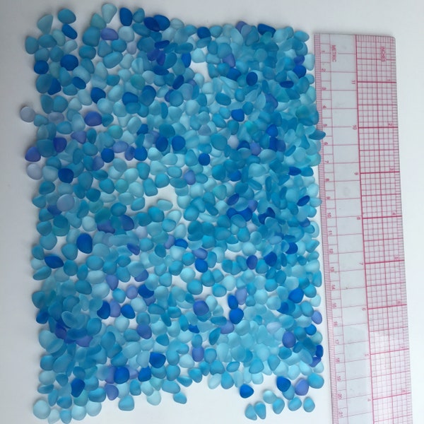 plage mer verre lot en vrac gros bleu cobalt aqua turquoise petits morceaux