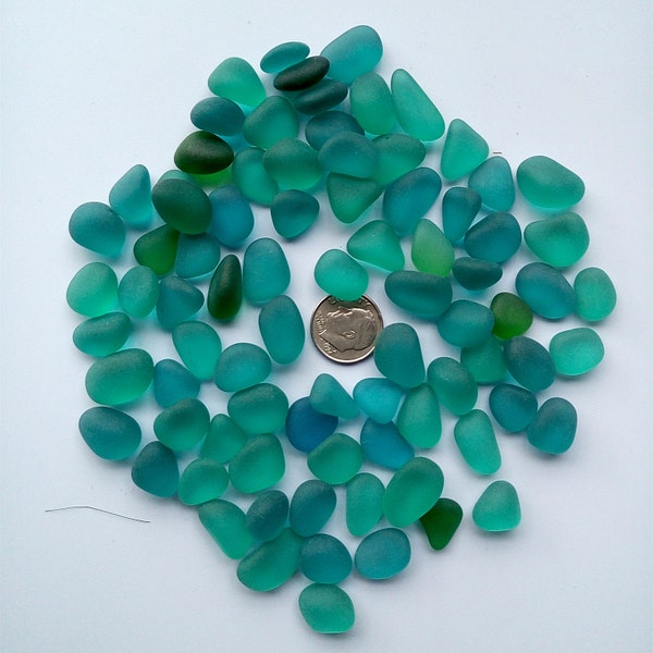 20 pieces beach sea glass lot bulk wholesale teal green-blue 12-16mm jewelry use
