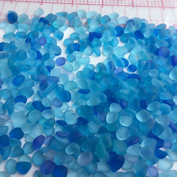 30 Pieces Center Drilled Sea Glass Beads/Beach Glass Beads for Jewelry  Making ,Tiny Size(6-8mm))