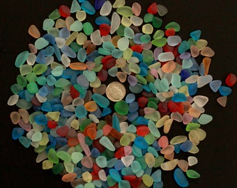 beach sea glass lot bulk wholesale mixed color red green blue yellow orange