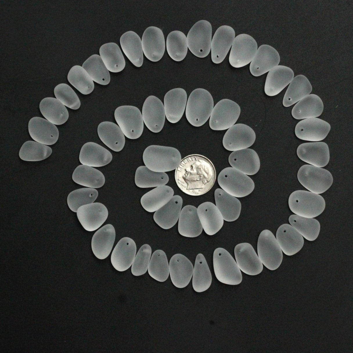 10 pcs top drilled beach sea glass lot bulk wholesale white Etsy