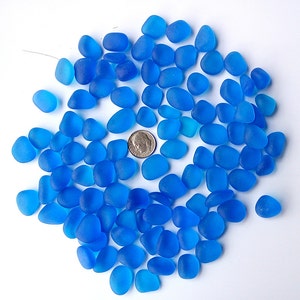 20 pieces big size 16-20mm beach sea glass lot bulk wholesale deep blue cobalt jewelry use