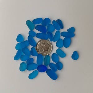 20 pieces small  8-12mm beach sea glass lot bulk wholesale deep blue cobalt jewelry use