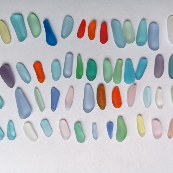 long sea beach glass 20 slim pcs mixed color lots bulk blue green red beach glass jewelry use