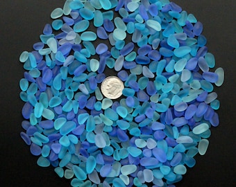 beach sea glass lot bulk wholesale mixed color blue cobalt turquoise purple-blue small pieces