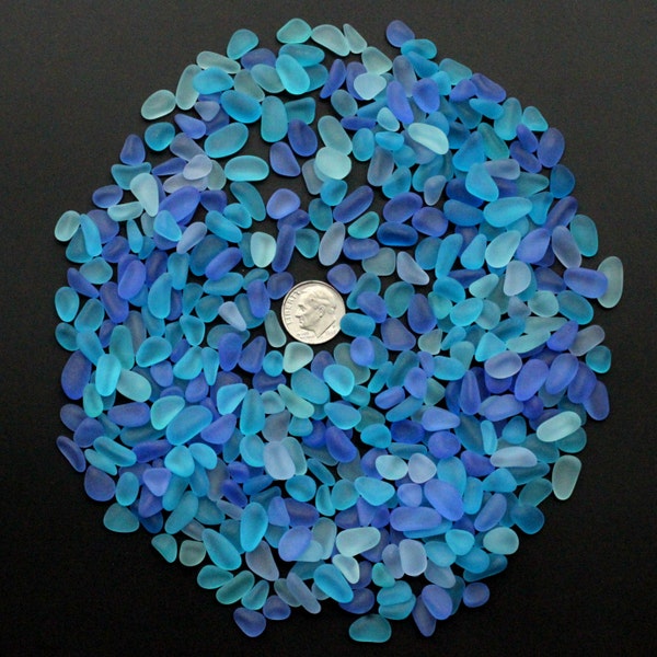beach sea glass lot bulk wholesale mixed color blue cobalt turquoise purple-blue small pieces