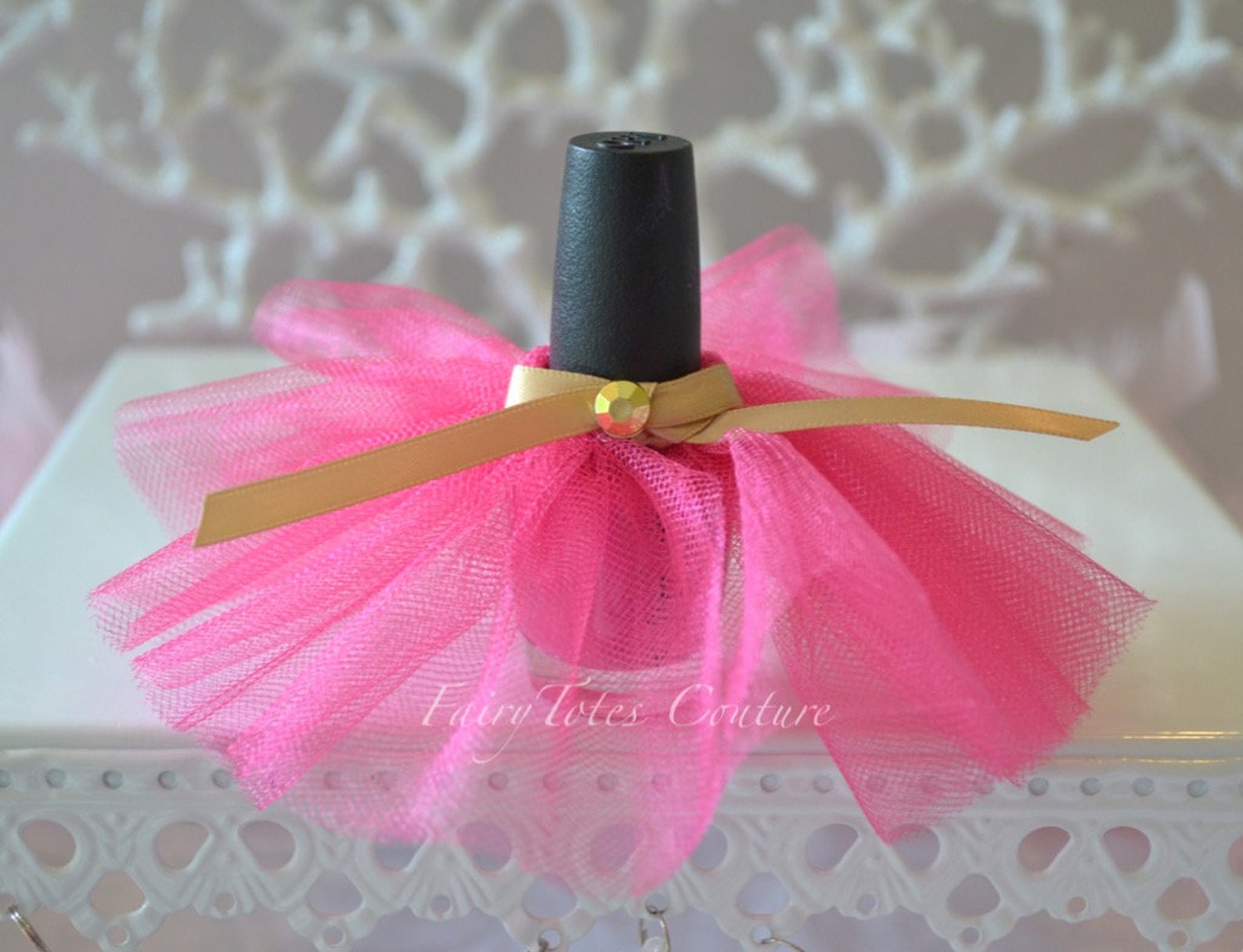 Its a Girl Nail Polish Tutu Favors Pink & Gold Nail Tutu Etsy