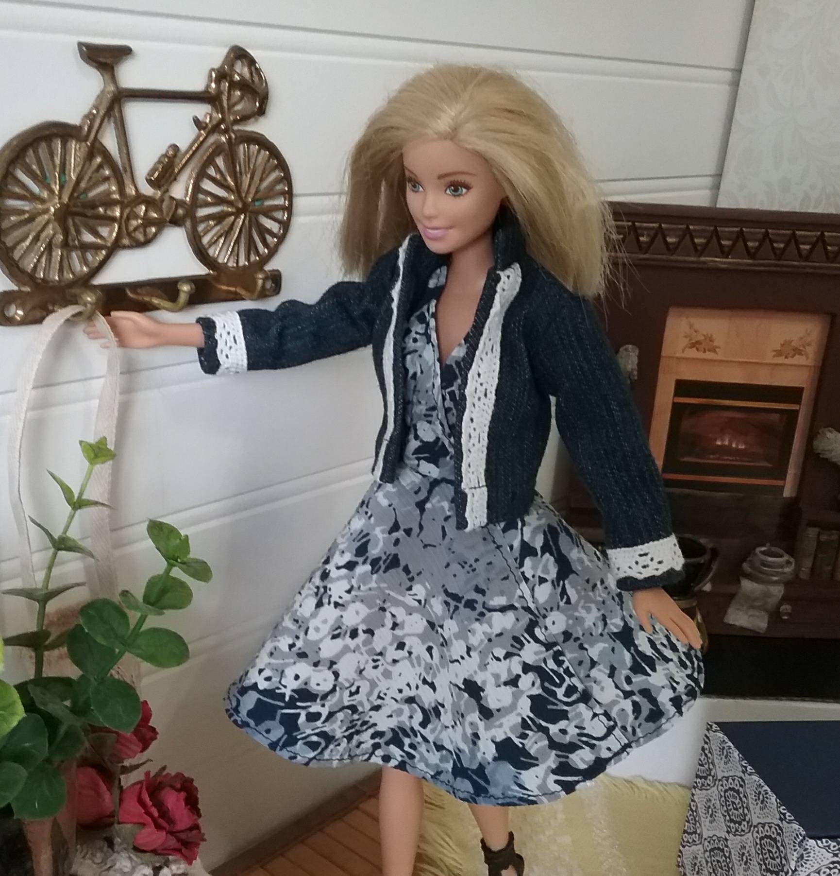 Denim Jean Jacket Barbie Fashion Doll Lace Navy Indigo Dark | Etsy