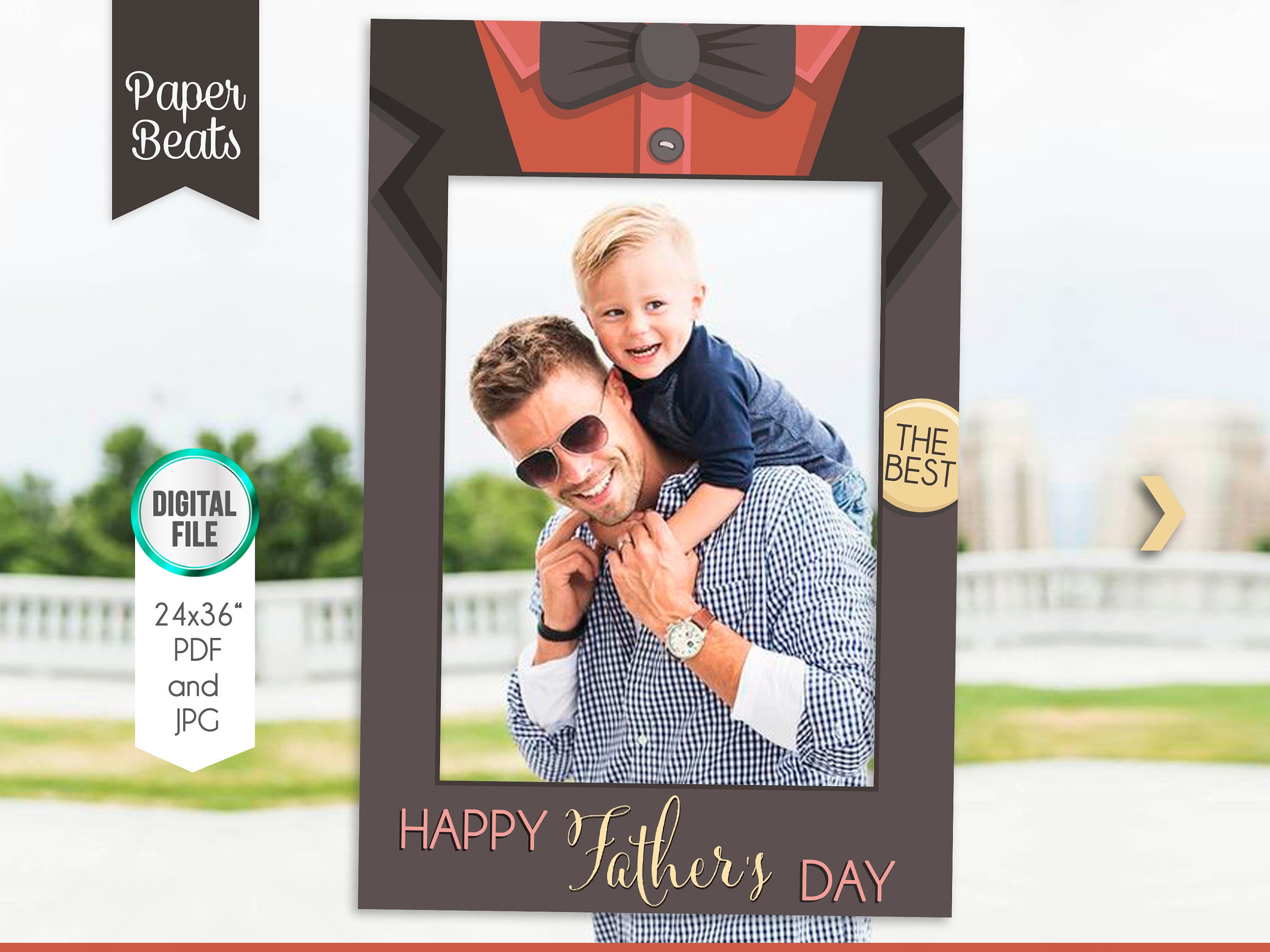 HAPPY FATHERS DAY Photo Booth Best Dad Photo Booth Frame Etsy