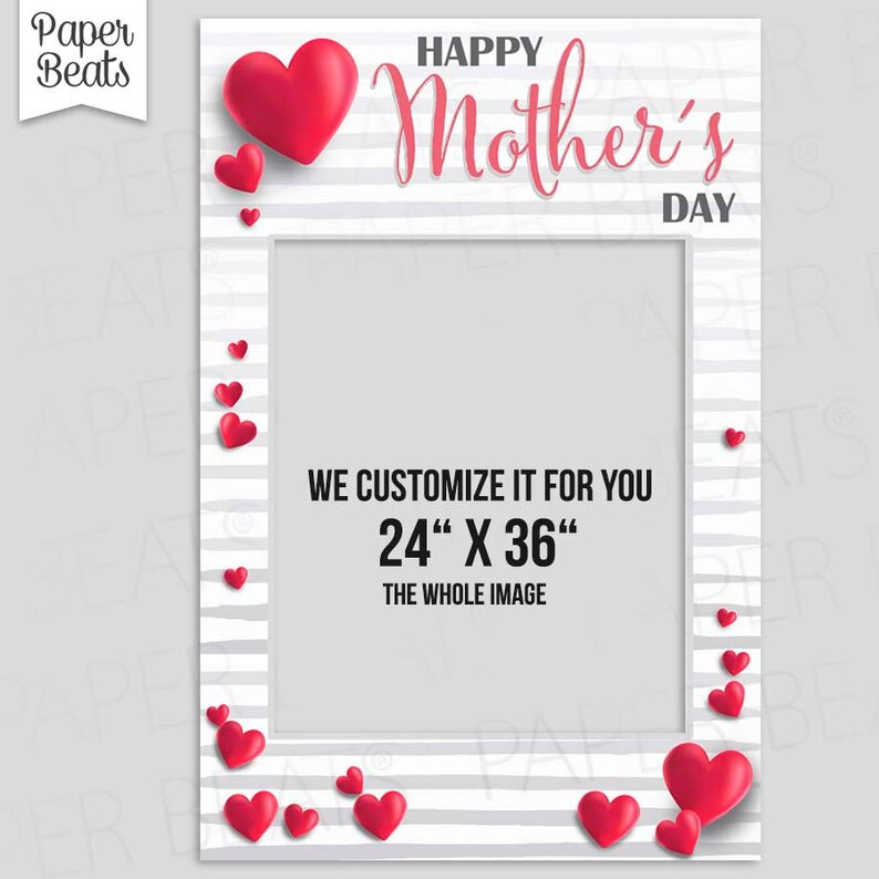 Happy Mothers Day Frame Photo Booth Frame Hearts Photo Etsy
