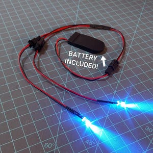 Kit de luces LED portátil para disfraz de cosplay, iluminación de 12 V, ojos de fursuit, miniproyecto de utilería, luces de batería, hobby, casa de muñecas, luz ultravioleta negra, modelo de coche