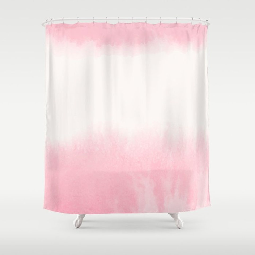 Pink Shower Curtain Pink Ombre Shower Curtain Pink Bathroom Etsy