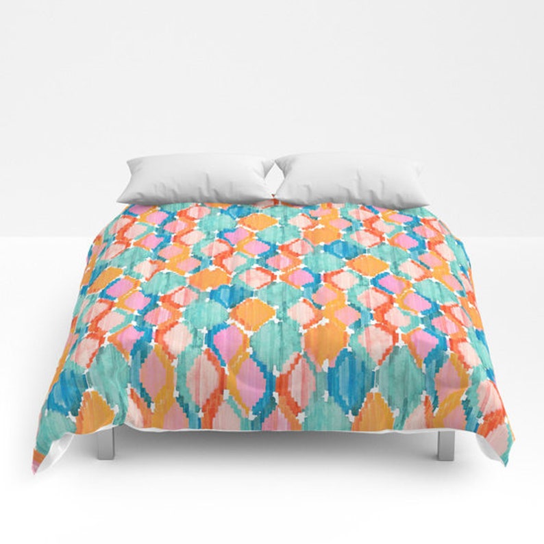 Ikat Duvet Cover Multicolor Comforter twin xl king queen full Etsy