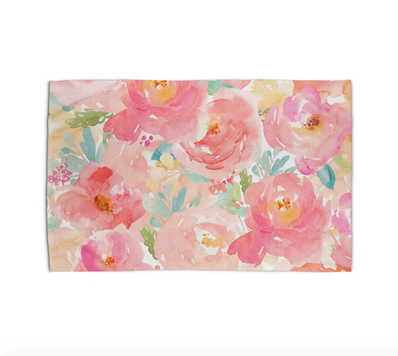 Pink Floral Area Rug Peony Floral Pattern Rug 3x5 4x6 2x3 Area Etsy