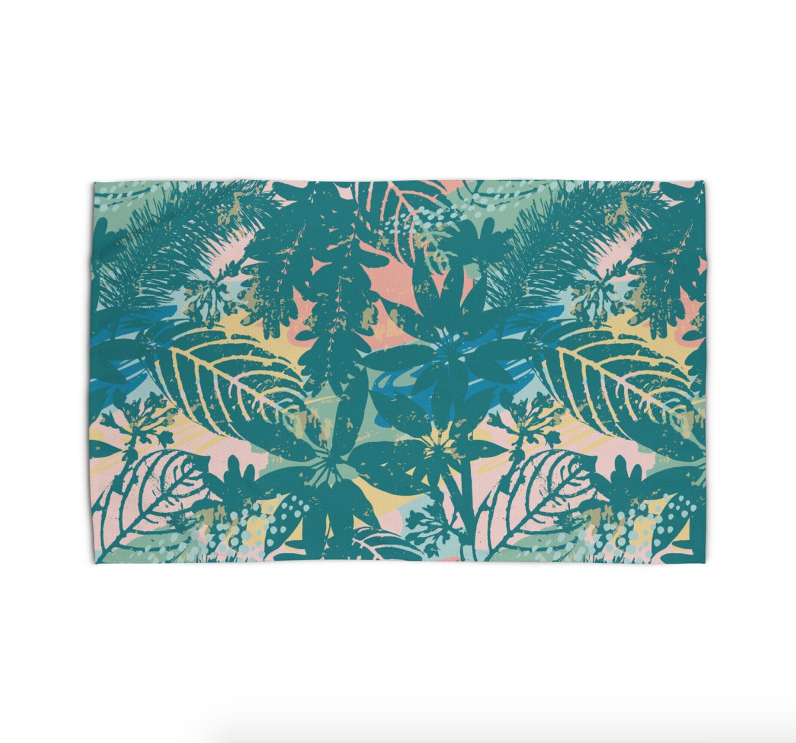 Dormitorio tropical Alfombra verde teal area Rug 5x7 Palm Leaf | Etsy