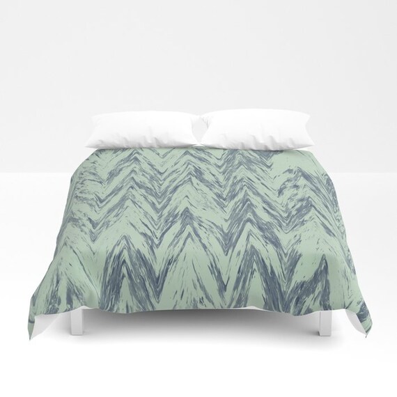 Mint And Gray Duvet Cover Queen Mint Bedding King Twin Xl Etsy