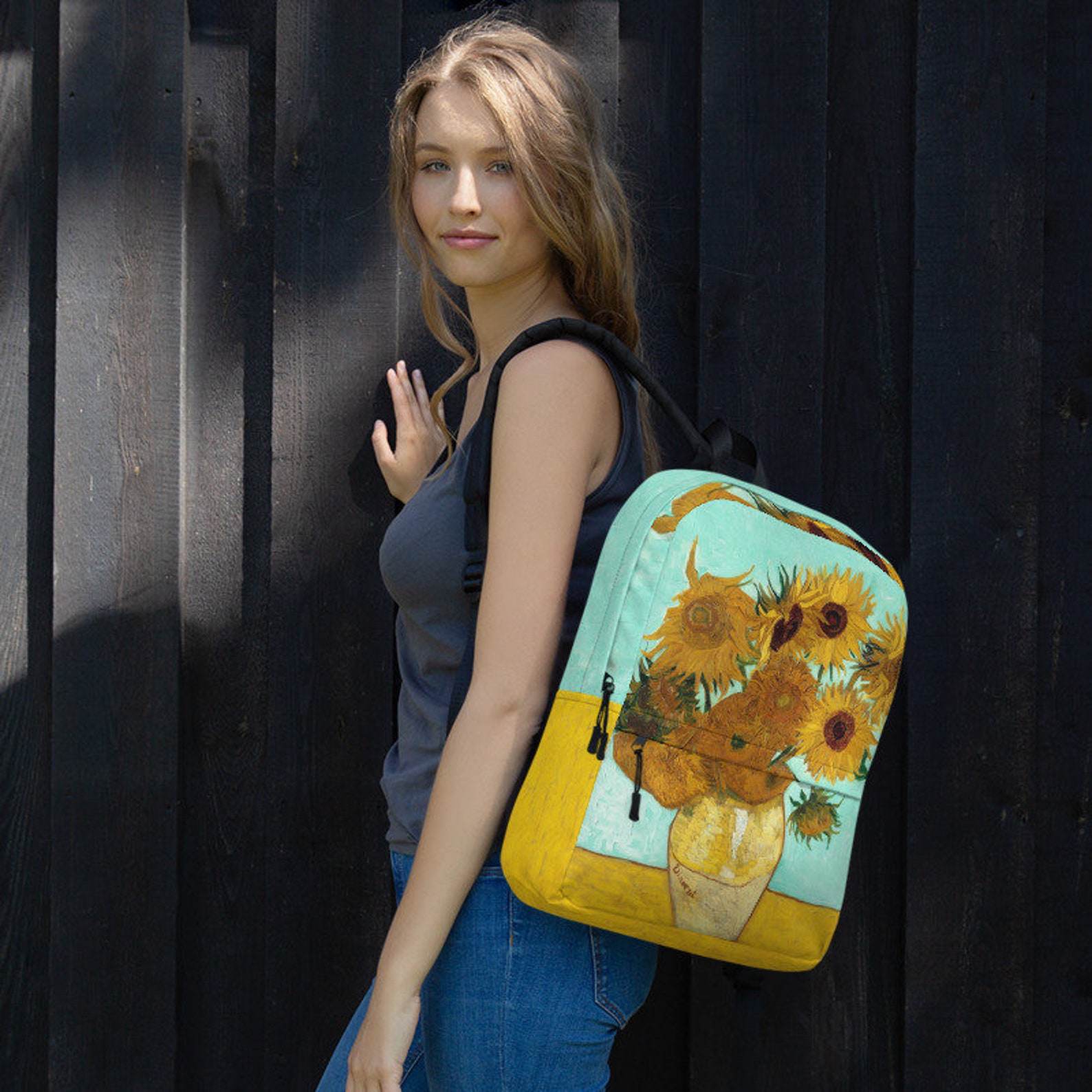 Van Gogh Sunflowers Backpack Aesthetic Backpack Tumblr Etsy