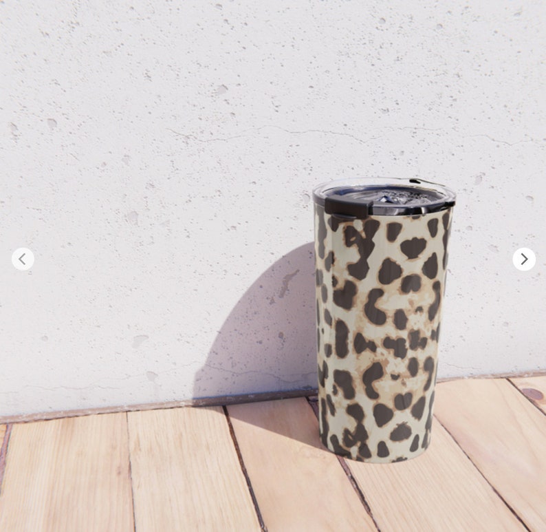 Leopard Print Tumbler 20 Oz Travel Mug With Lid Leopard Etsy