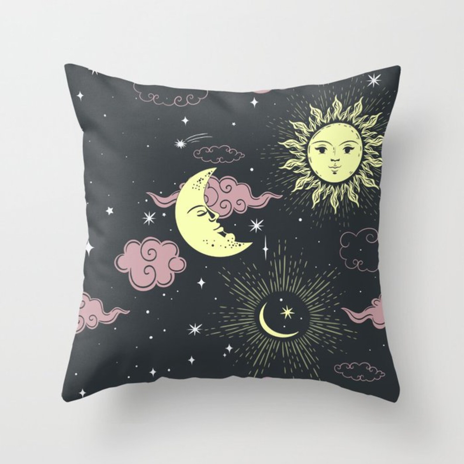 Sun and Moon Pillow Celestial Throw Pillow Sun Moon Stars Etsy