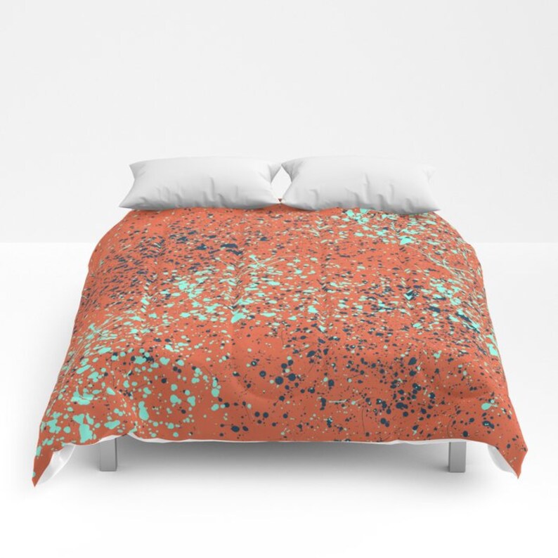 Orange Duvet Cover Queen Bedding King Twin Xl Full Bedspread Women Polkadots Abstract Pattern