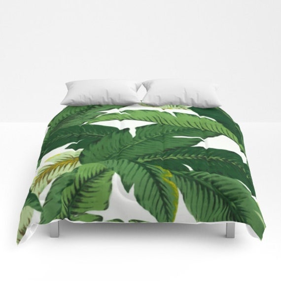 Banana Leaves Duvet Cover Palm Leaves Comforter Dorm Bedding Etsy