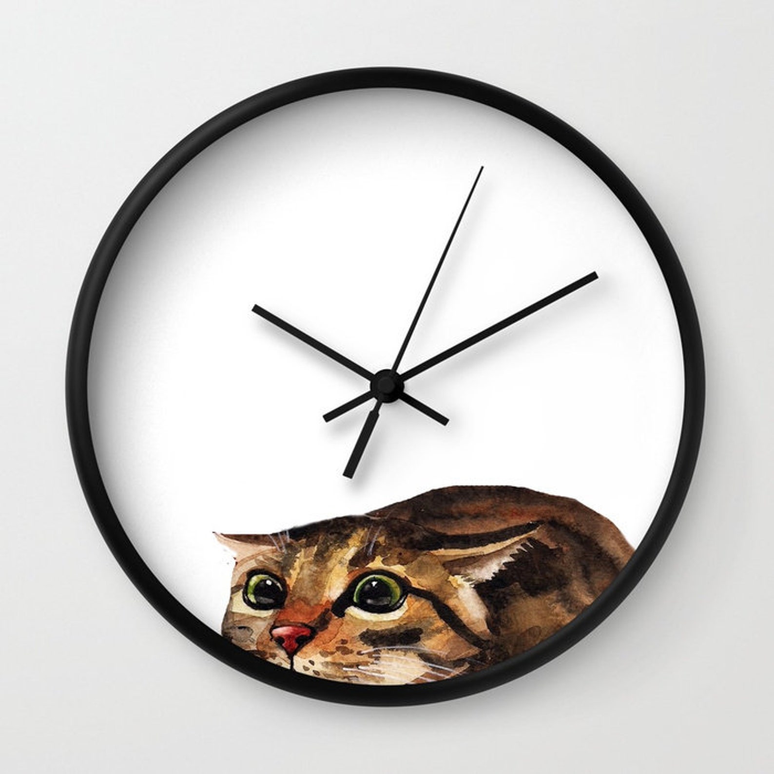 Funny Cat Clock Kitty Wall Clock Cat Lover Gifts Funny Wall Etsy