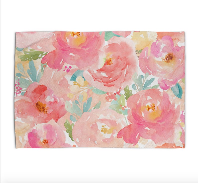 Pink Floral Area Rug Peony Floral Pattern Rug 3x5 4x6 2x3 Area Etsy