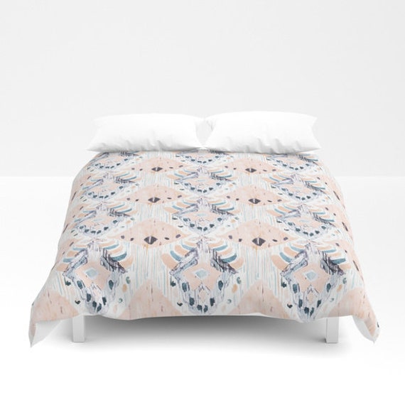 Duvet Cover Queen Bohemian Light Pink Comforter Dorm Etsy