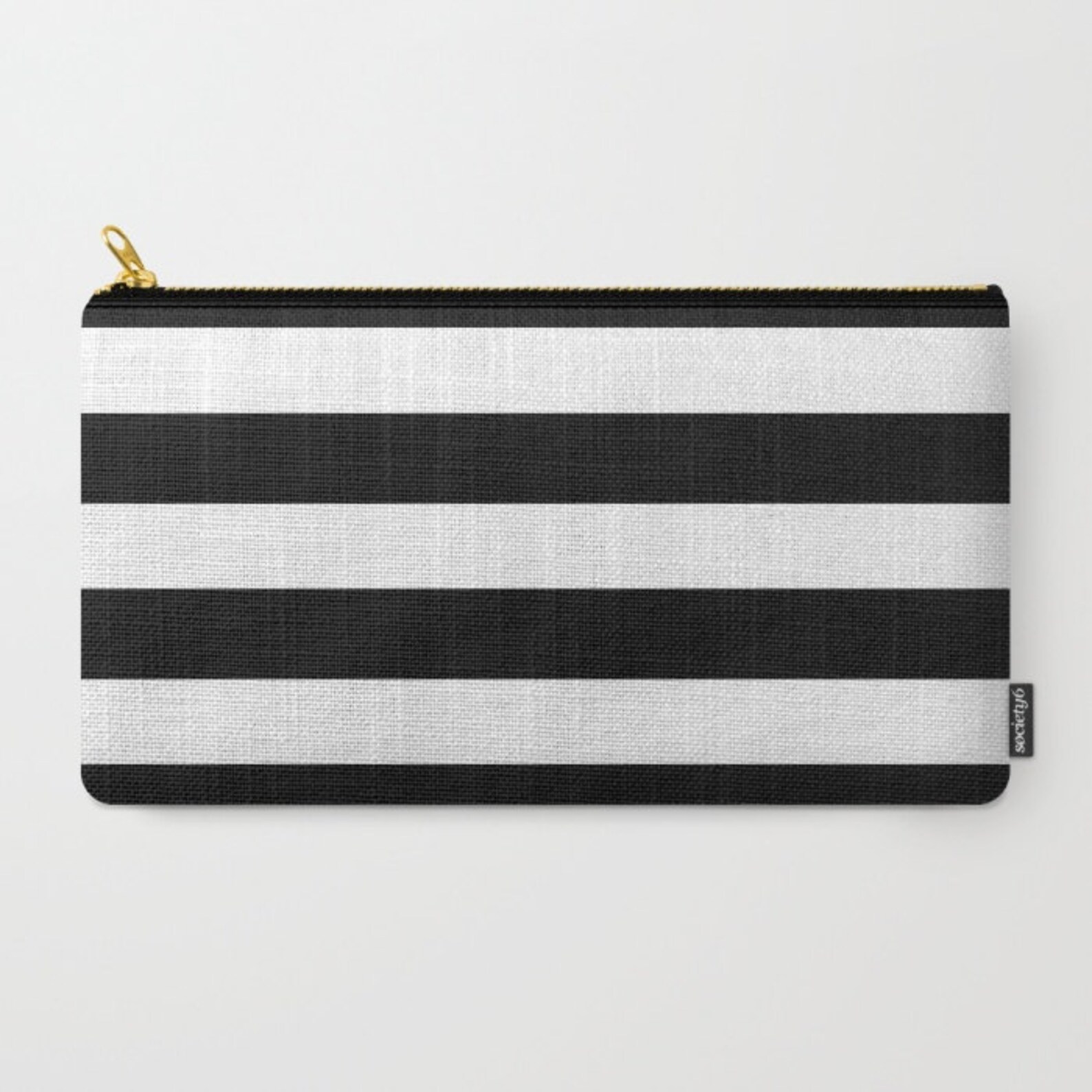 Black and White Stripe Clutch Black White Stripe Makeup Bag Etsy