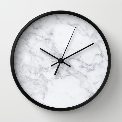 Marble Wall Clock White Marble Clock Marble Office Decor Clock Etsy