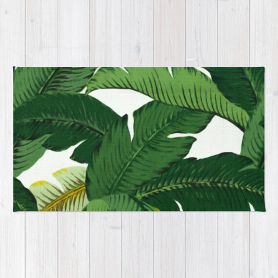 Palm Leaf Area Rug 2x3 Banana Leaves 3x5 4x6 Image 0
