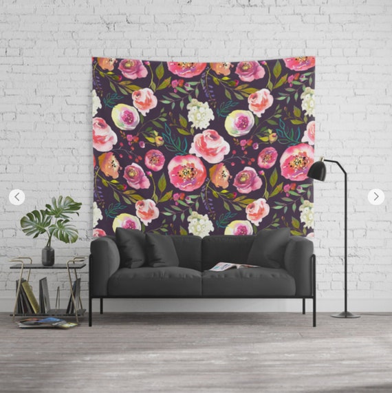 large floral tapestry