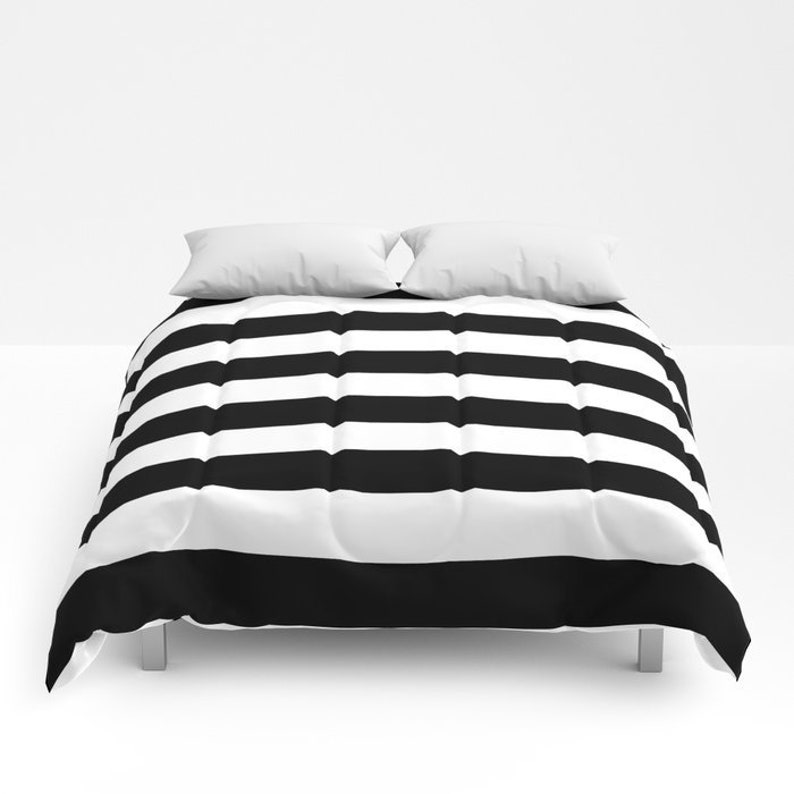 Black White Stripe Duvet Cover Bold Striped Comforter King Queen Full Twin Xl Dorm Bedding Classic Stripes Elegant Bed Set