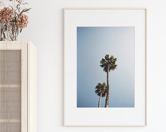 Palm Trees imprimible arte de pared, fotografía de California, foto minimalista, decoración grande del hogar, descarga digital
