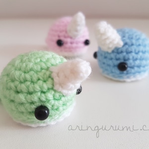customizable narwhal amigurumi - crochet plush whale keychain