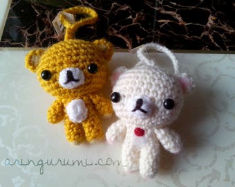 rilakkuma amigurumi - crochet plush teddy bear sanx plushie keychain