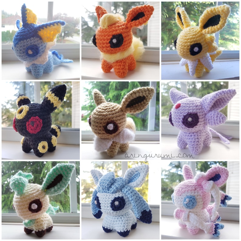 Eeveelution amigurumi crochet peluche eevee flareon jolteon - Etsy France