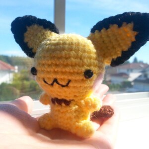 pikachu evolution amigurumi crochet plush pichu raichu pokemon plushie pichu