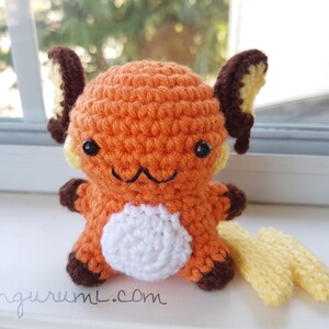 pikachu evolution amigurumi crochet plush pichu raichu pokemon plushie raichu